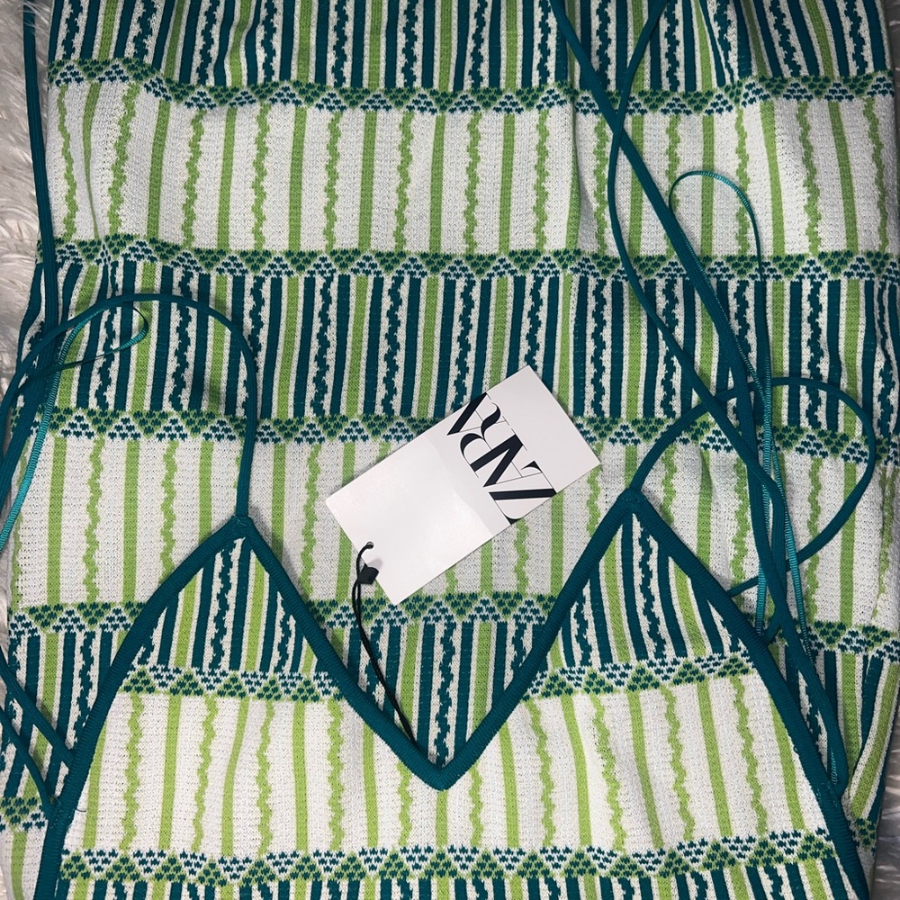 Zara Green strappy sexy mini dress Small